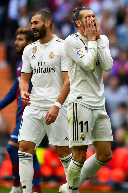 Gareth Bale has his head in his hands, summing up Real Madrid's mood after another loss