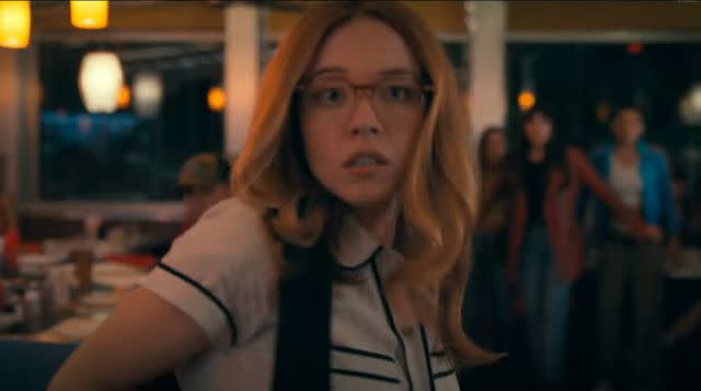 <p>Courtesy of Sony Pictures</p> Sydney Sweeney in 'Madame Web'