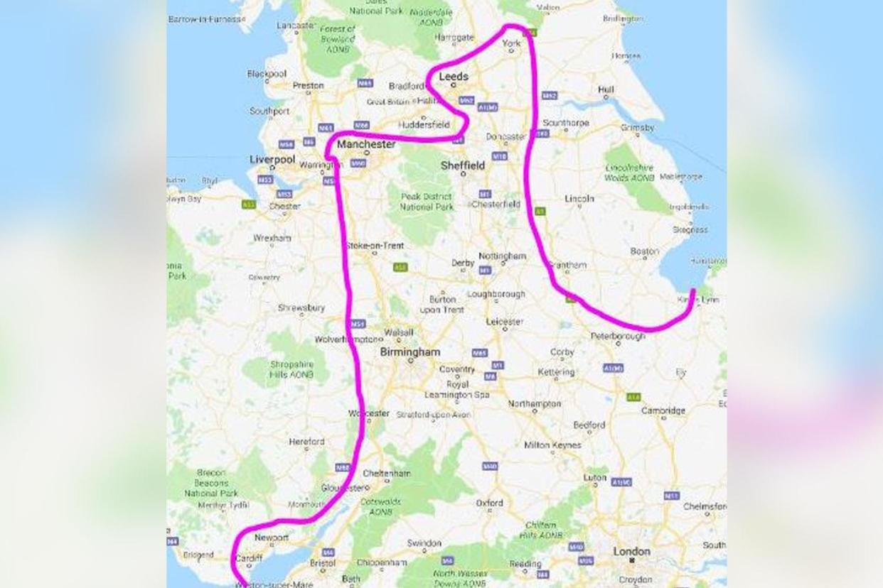 North-South divide: An academic drew a map which indicated Leeds, York and Mancester were not in the North: Twitter/ BBC Radio 4 Today