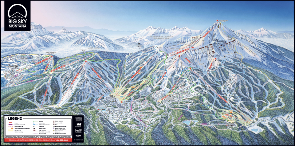 The resort's current trail map.<p>Big Sky Resort</p>