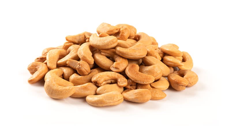 Pile of roasted cashews