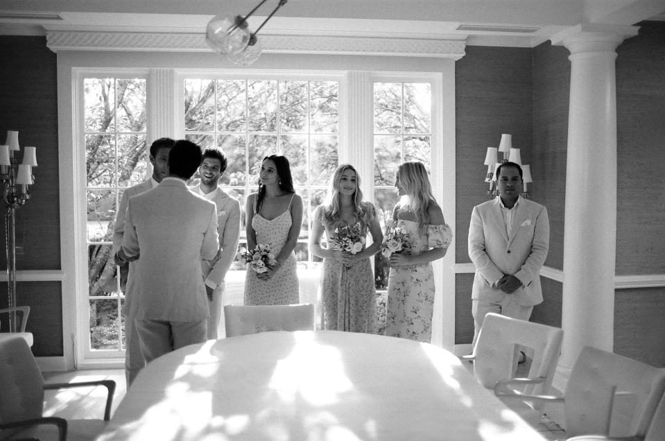 Before the wedding ceremony, our rabbi gathered our families and wedding party together for the ketubah signing. It was such a special moment for us to be surrounded by so much love.