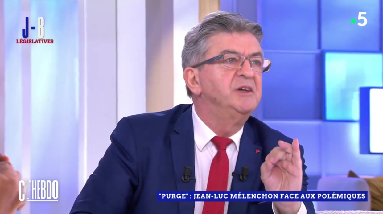 Jean-Luc Mélenchon, sur le plateau de C l’hebdo, sur France 5