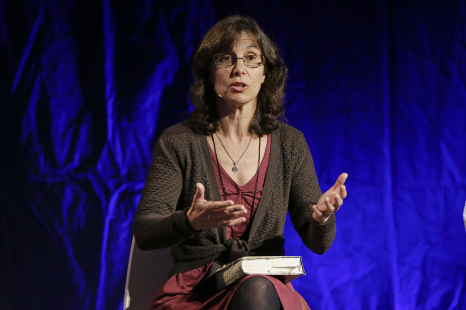 Rosaria Butterfield, a professor who renounced her previous lesbian sex orientation, takes part in a discussion during the Ethics and Religious Liberty Commission National Conference on Tuesday, Oct. 28, 2014, in Nashville. (Photo: Mark Humphrey/AP)