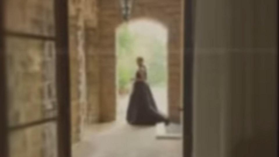 Meghan Markle was seen in her hallway in the video