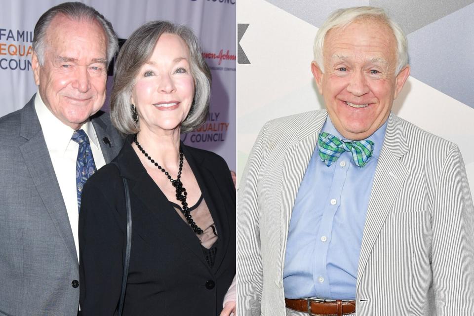 Newell Alexander and Rosemary Alexander attend Family Equality Council's Impact Awards at The Globe Theatre at Universal Studios on March 17, 2018 in Universal City, California. (Photo by Vivien Killilea/Getty Images for Family Equality Council); Leslie Jordan attends the 2018 Fox Network Upfront at Wollman Rink, Central Park on May 14, 2018 in New York City. (Photo by Dia Dipasupil/Getty Images)