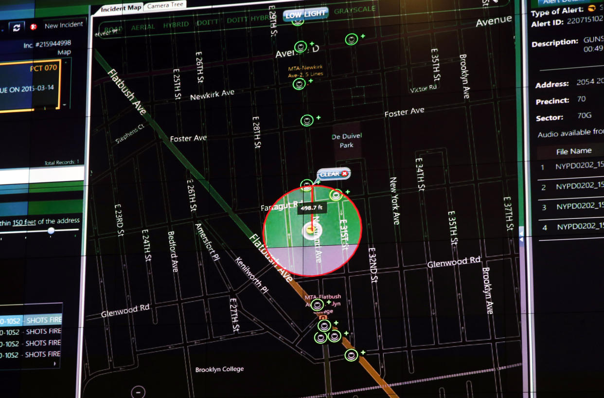 Image: ShotSpotter technology used by the New York Police Department in 2015. (Shannon Stapleton / Reuters file)