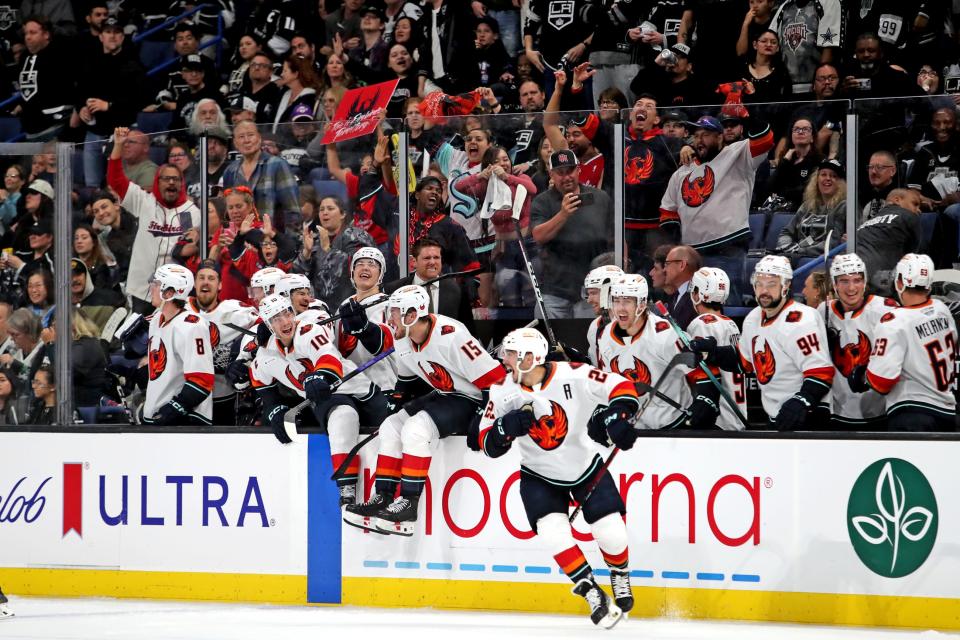 Coachella Valley Firebirds defeated Ontario Reign 3-2 to win the Pacific Division Finals in Game 3 at the Toyota Arena in Ontario, Calif., on Sunday, May 19, 2024.