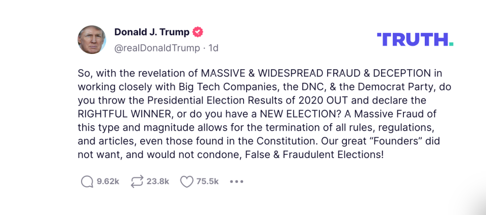 El mensaje de Trump sobre la Constitución en Truth Social