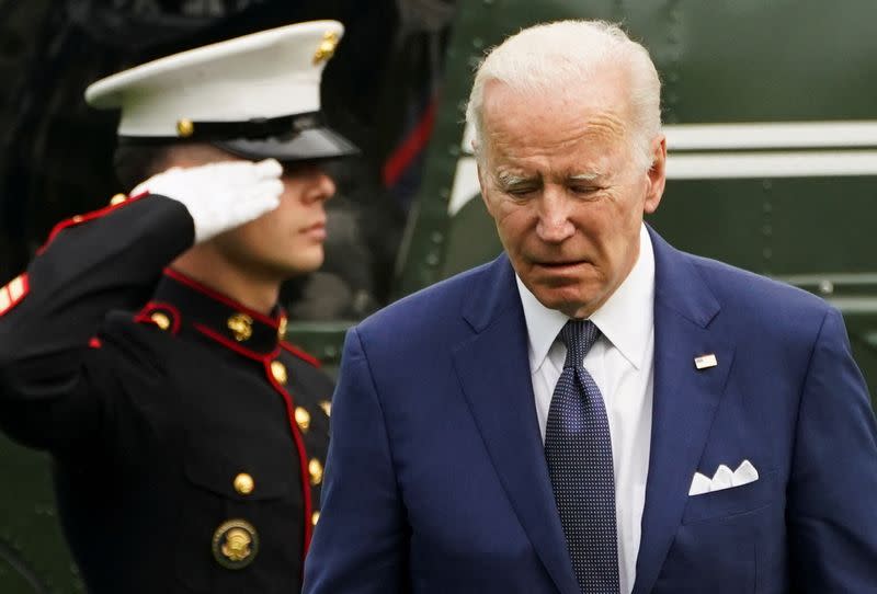 FILE PHOTO: U.S. President Joe Biden returns to the White House aboard Marine One