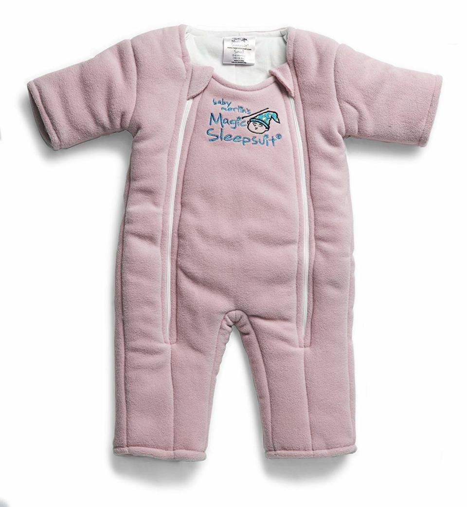 It may look like a snow suit, but this soft piece of clothing can help your mini me drift off to dreamland, especially if they're fussy around bedtime. <br /><br /><strong>Promising Review:</strong> "I don't leave reviews, ever, but I have to this time. My 13-week-old has severe reflux and has not been able to sleep flat even on an incline. We have resorted to holding her upright while she sleeps and basically sleeping in shifts. Usually all the products I buy that promise to be miracles never work out but this has saved us. <strong>My baby slept from 10 pm to 5 am last night, flat (on an incline due to reflux) in her bassinet! A miracle.</strong> I kept checking on her because I couldn't believe it. The night before she did it too. She loves it. Amazing suit. It really works! It's worth every penny." &mdash; <a href="https://amzn.to/3fkYBlx" target="_blank" rel="nofollow noopener noreferrer" data-skimlinks-tracking="5315000" data-vars-affiliate="Amazon" data-vars-href="https://www.amazon.com/gp/customer-reviews/RUVPW8K2QKJHF?tag=bfjohn-20&amp;ascsubtag=5315000%2C6%2C22%2Cmobile_web%2C0%2C0%2C67715" data-vars-keywords="cleaning,fast fashion" data-vars-link-id="67715" data-vars-price="" data-vars-product-id="15961760" data-vars-retailers="Amazon">Claudy Eagle<br /><br /></a><a href="https://amzn.to/3yBM3xR" target="_blank" rel="noopener noreferrer">﻿<strong>Get it from Amazon for $39.95 (available in three sizes and four colors).</strong></a>