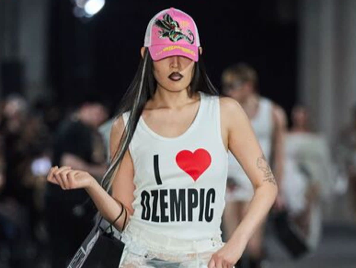 Namilia sparks controversy after debuting Ozempic top at Berlin Fashion Week  (Getty)