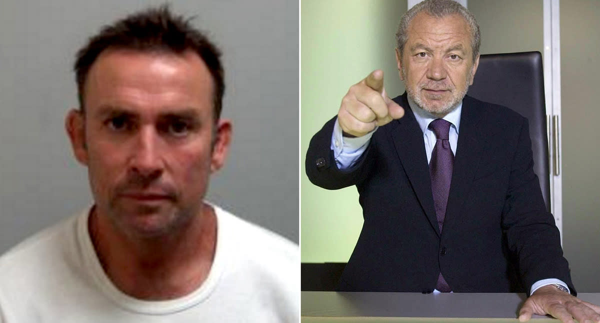 David Buisson, left, targeted Lord Sugar's Essex home repeatedly. (PA)