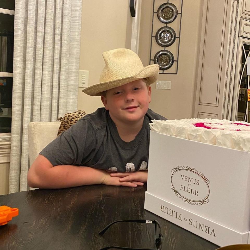 <p>Kim Zolciak-Biermann's son <a href="https://people.com/tv/real-housewives-of-atlantas-kim-zolciak-has-baby-boy-named-kroy-jagger-biermann/" rel="nofollow noopener" target="_blank" data-ylk="slk:Kroy Jagger;elm:context_link;itc:0;sec:content-canvas" class="link ">Kroy Jagger</a> turned 10 on May 31.</p>