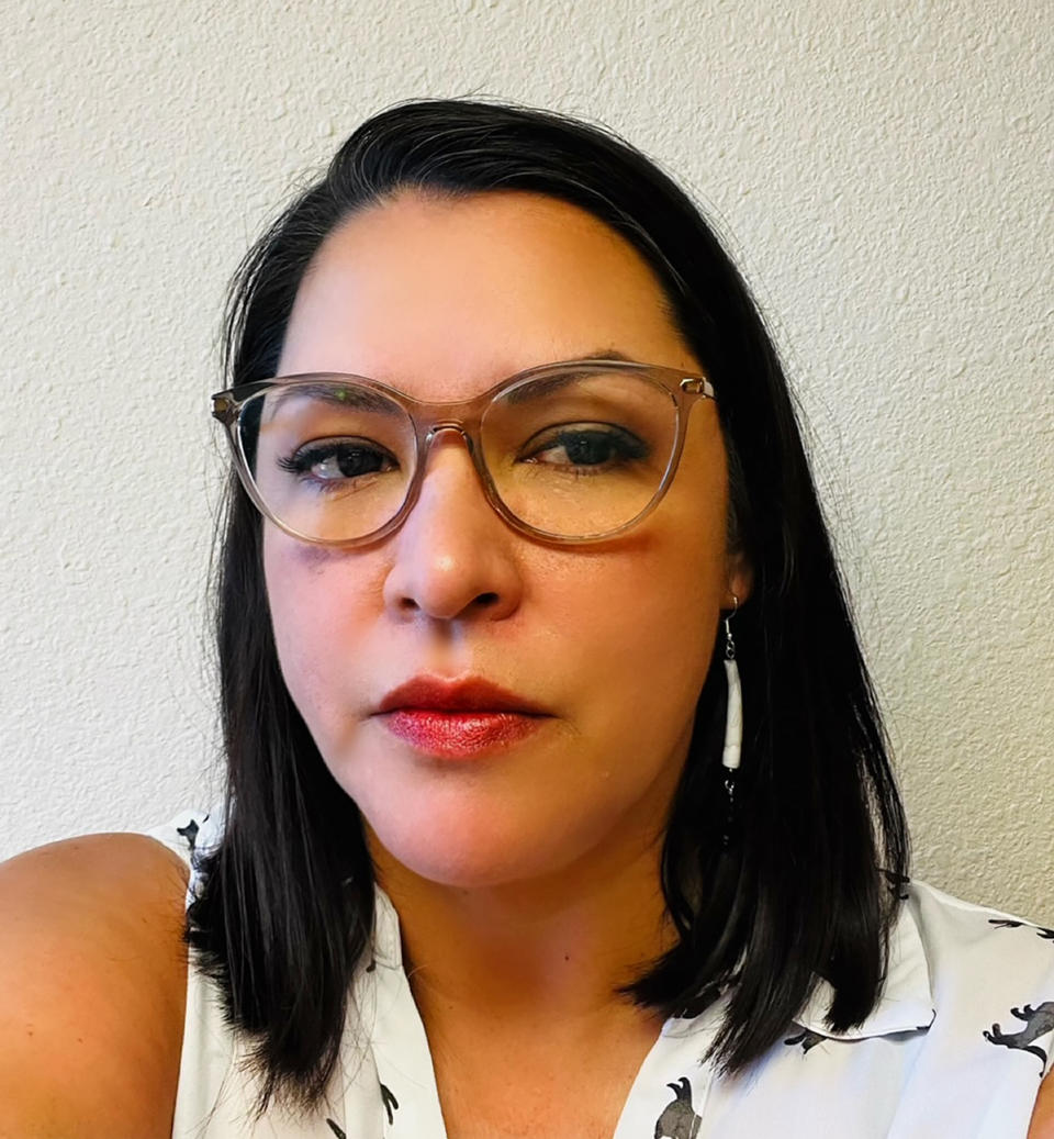 Leslee Lovato-Romero reconnected with her biological father on a South Dakota reservation years after her birth mom placed her for adoption without his knowledge.  (Courtesy Leslee Lovato-Romero)