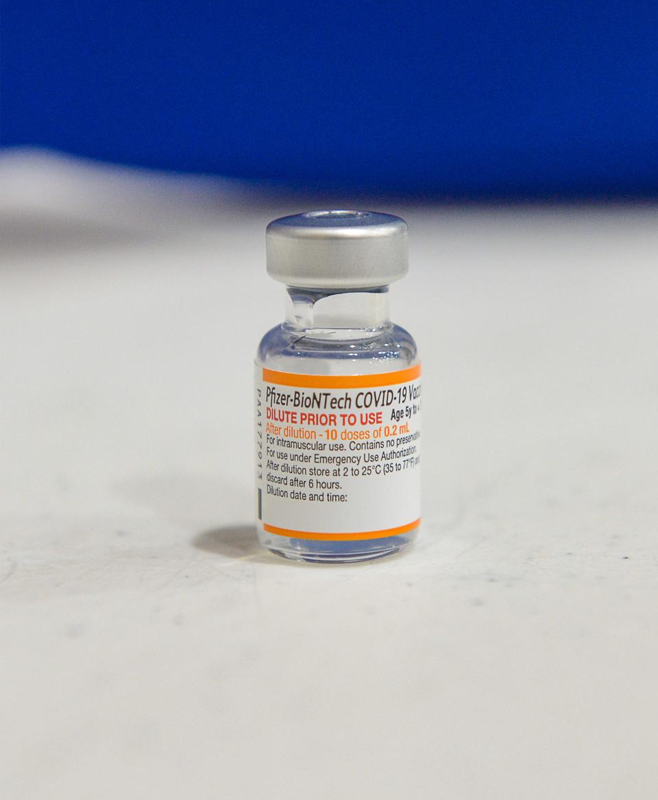 A vial of Pfizer-BioNTech's pediatric COVID-19 vaccine 