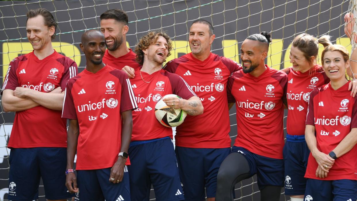 Soccer Aid team training 2024