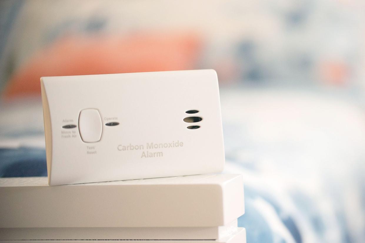 carbon monoxide alarm on bed frame