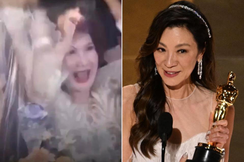 Michelle Yeoh's mother reacts to her Oscar win