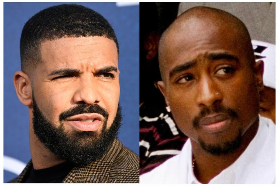 Drake (left) and Tupac Shakur (Getty/AP)