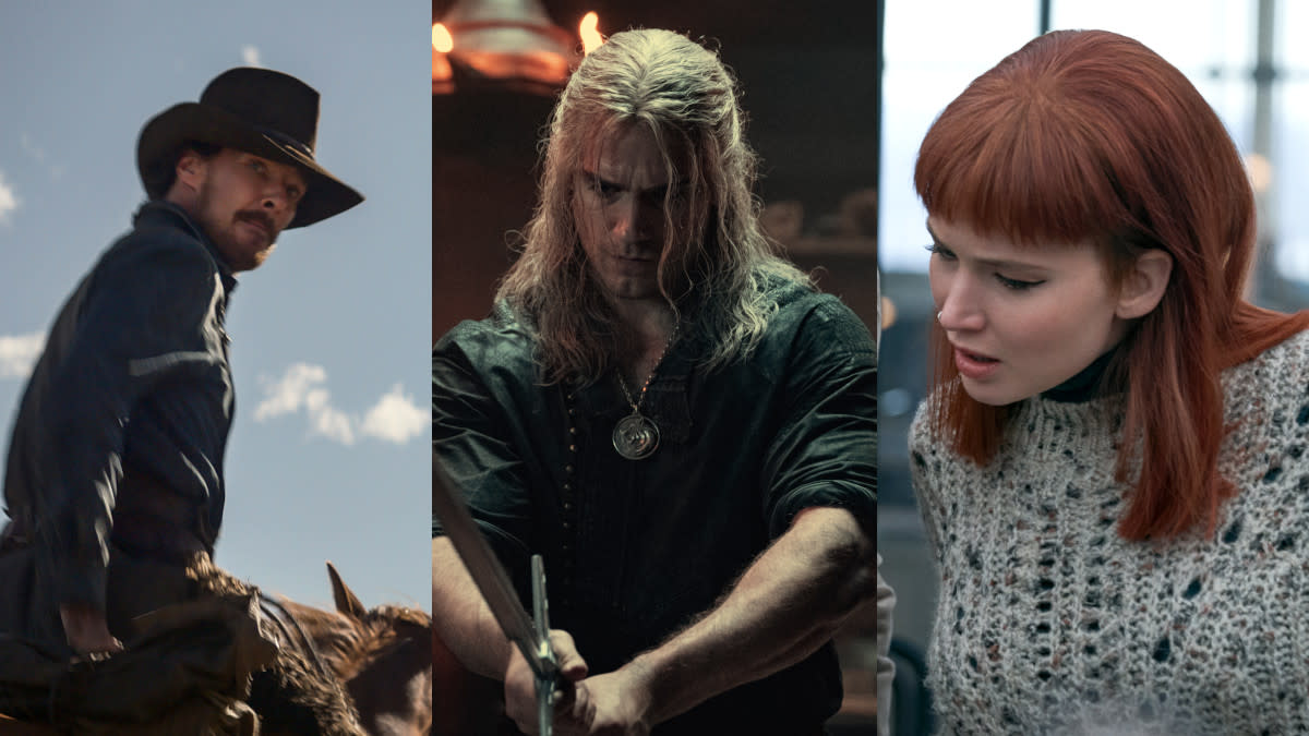 'The Power of the Dog', season two of 'The Witcher' and 'Don't Look Up' are heading to Netflix UK in December. (Netflix/Jay Maidment/Niko Tavernise)