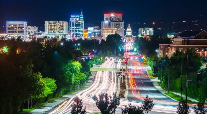 Boise, Idaho, at night