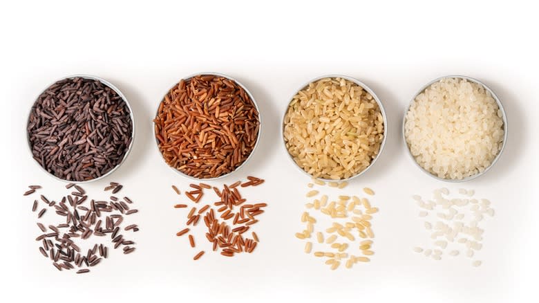 Bowls of various dried rice