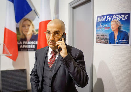 Spokesman of Cercle des Horaces Jean Messiha attends a meeting at the National Front party headquarters in Lyon, France, February 2, 2017. REUTERS/Robert Pratta