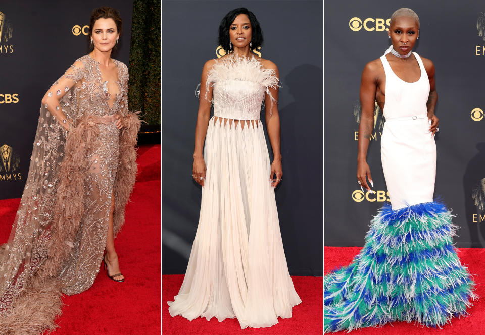 From left: Keri Russell, Renee Elise Goldsberry, Cynthia Erivo (Getty Images)