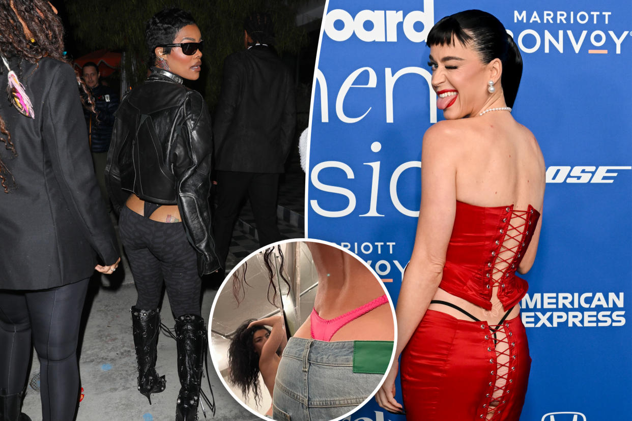 Teyana Taylor, Katy Perry, Charli xcx baring underwear