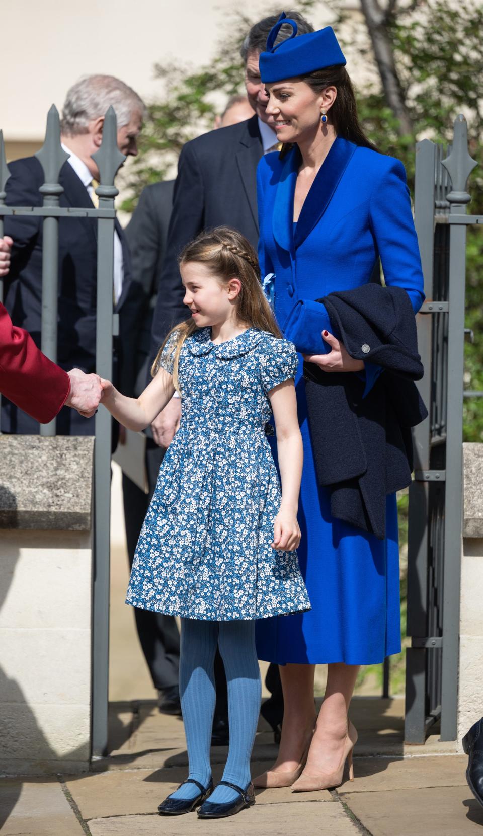 Kate Middleton and Princess Charlotte attend the Easter Mattins Service at Windsor Castle 2023.