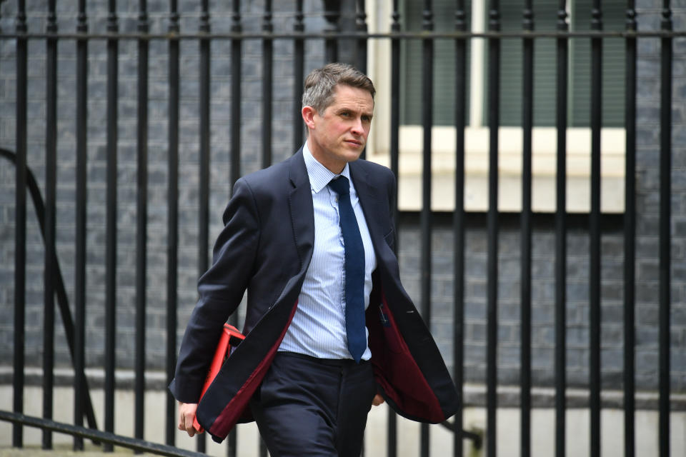 Education Secretary Gavin Williamson leaves 10 Downing Street, London, following a cabinet meeting the day after Prime Minister Boris Johnson called on people to stay away from pubs, clubs and theatres, work from home if possible and avoid all non-essential contacts and travel in order to reduce the impact of the coronavirus pandemic.