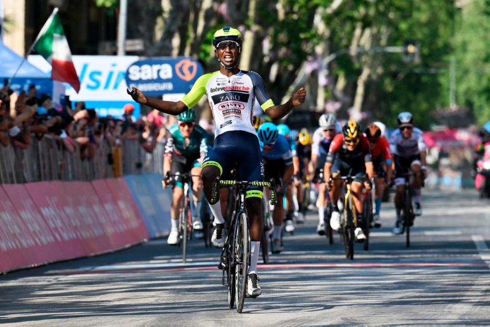 Biniam Girmay made history with victory on stage 10 of the Giro d’Italia (Gian Mattia D’Alberto/AP) (AP)