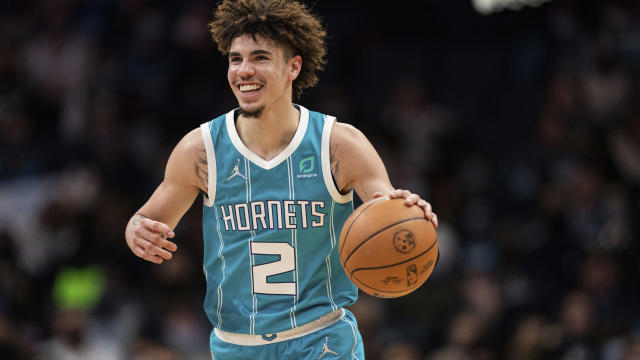 Charlotte Hornets' LaMelo Ball, San Antonio Spurs' Dejounte Murray