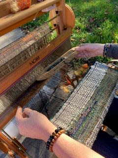 After some simple fundamentals are taught, students can let their creativity dictate the weaving.
