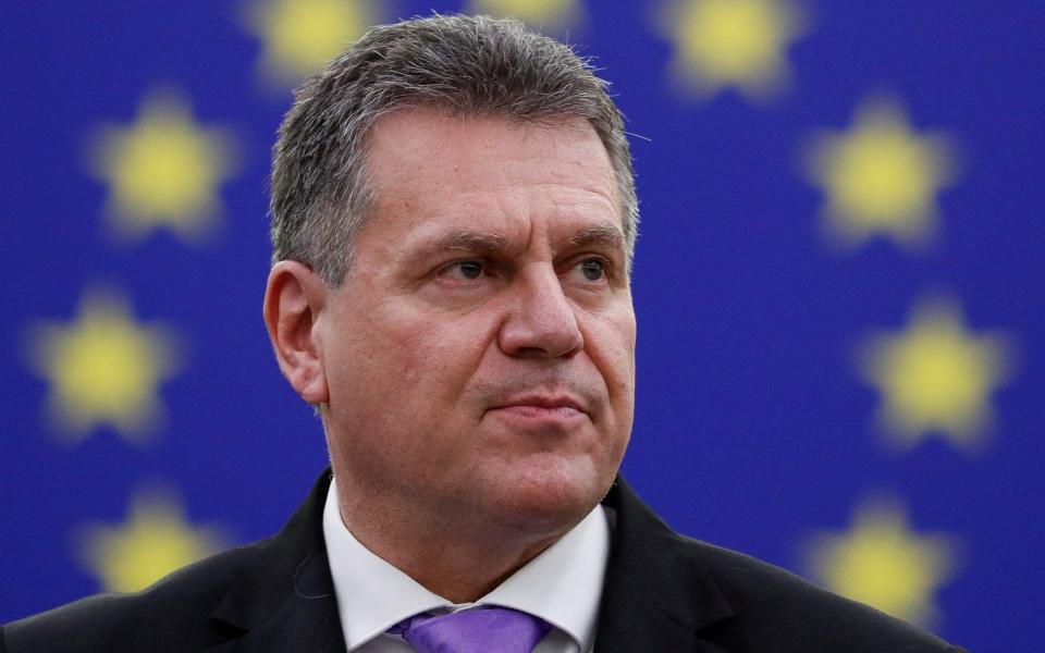 Maros Sefcovic said: 'You try to achieve something together, and – boom – there's the threat of Article 16 again' - Julien Warnand/Pool via Reuters