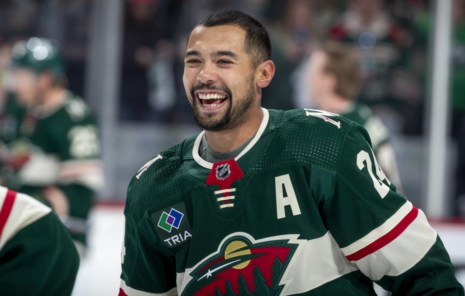 Matt Dumba will hit NHL free agency again at the end of next season. (Photo by Bruce Kluckhohn/NHLI via Getty Images)