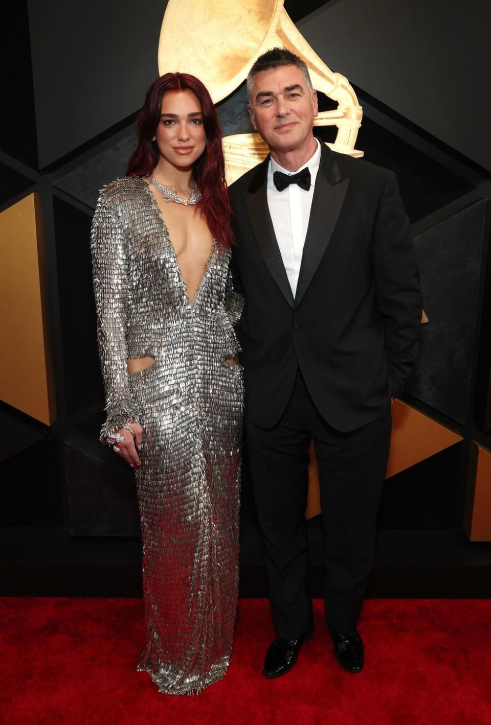 los angeles, california february 04 l r dua lipa and dukagjin lipa attend the 66th grammy awards at cryptocom arena on february 04, 2024 in los angeles, california photo by kevin mazurgetty images for the recording academy