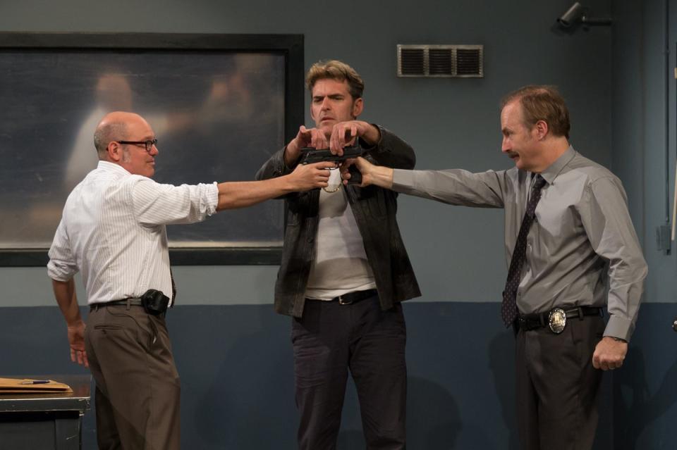 The show might go on: Cross, Jay Johnston and Bob Odenkirk in ‘W/ Bob & David' (Netflix)