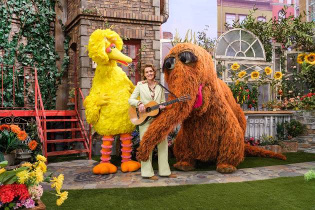 Big Bird, Brandi Carlile, Mr. Snuffleupagus. - Credit:  Zach Hyman/Sesame Workshop