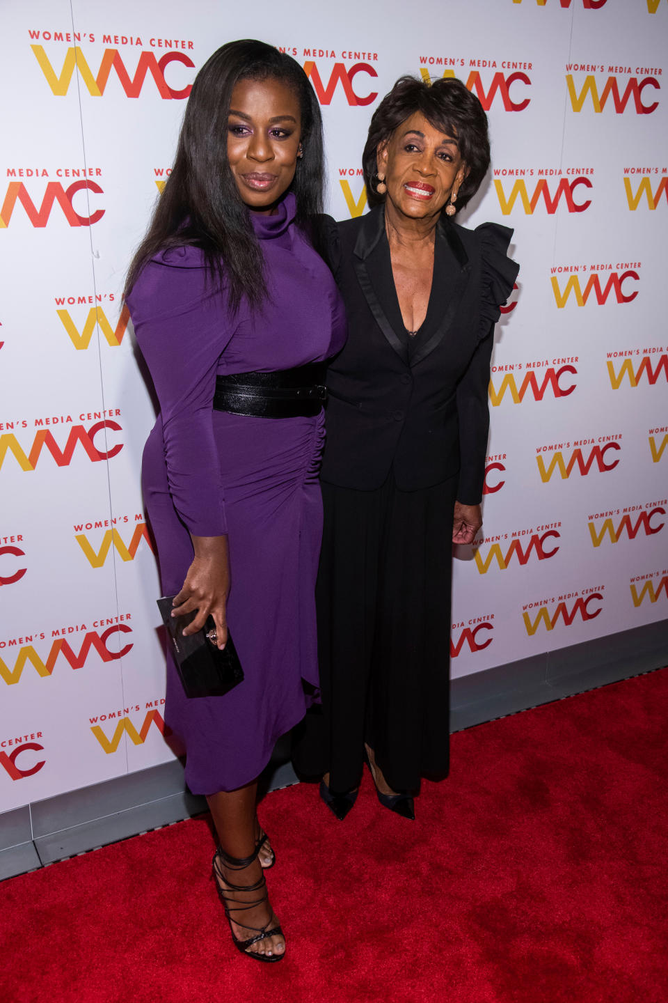 Uzo Aduba, Maxine Waters. Uzo Aduba, left, and Maxine Waters attend the 2018 Women's Media Awards, hosted by the Women's Media Center, at Capitale, in New York 2018 Women's Media Awards, New York, USA - 01 Nov 2018