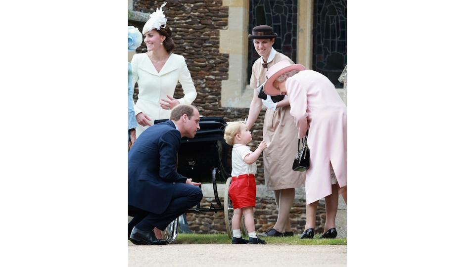 Maria often wears her Norland uniform, see here at Princess Charlotte's christening back in 2015