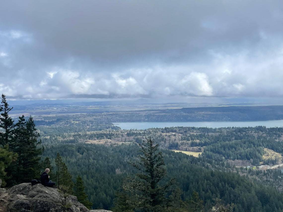 The view of Skagit Valley from Mount Erie on Sunday, April 2, 2023, at Mount Erie Drive in Anacortes, Wash.