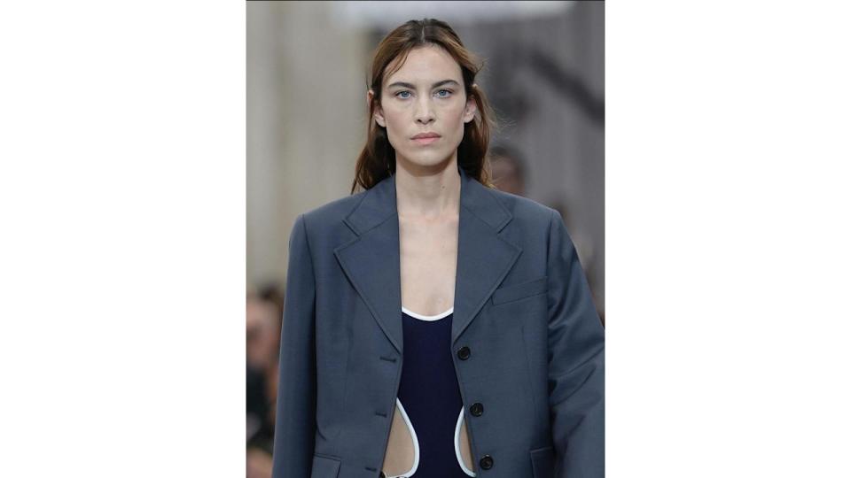 Alexa Chung walks the Miu Miu SS25 show during PFW