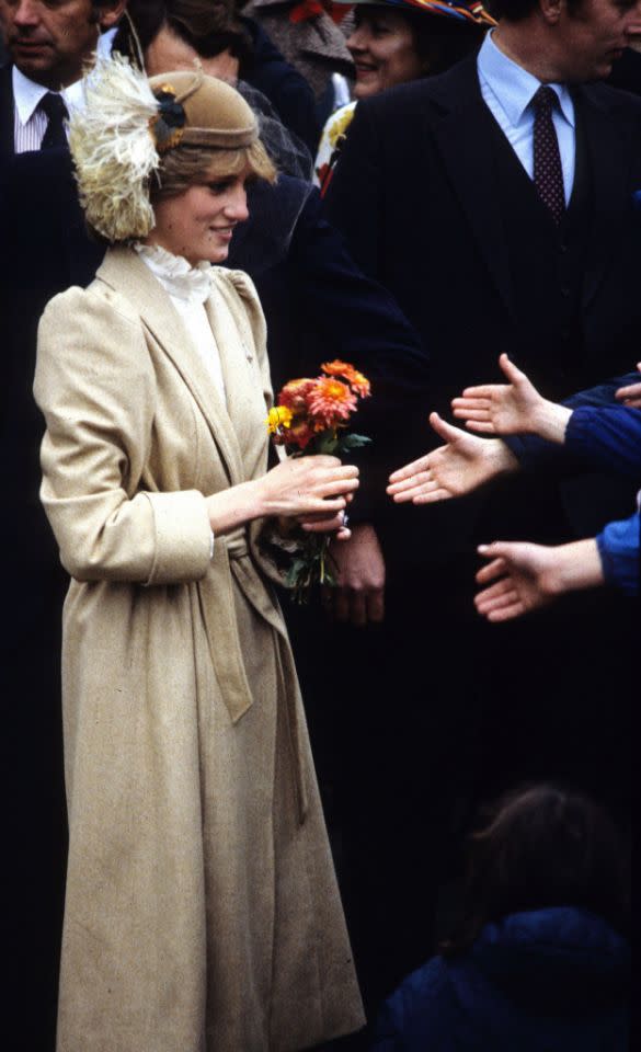 Im Caroline-Charles-Mantel in Wales, 1981.