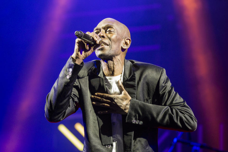 NEWPORT, ISLE OF WIGHT - JUNE 10:  Maxi Jazz from Faithless headlines the Isle Of Wight Festival 2016 at Seaclose Park on June 10, 2016 in Newport, Isle of Wight.  (Photo by Rob Ball/WireImage)