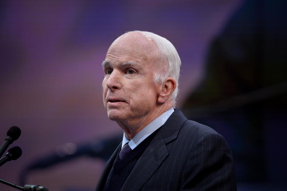 Sen. John McCain (R-Ariz.) announced on Friday he is discontinuing treatment for brain cancer. (Photo: Charles Mostoller / Reuters)