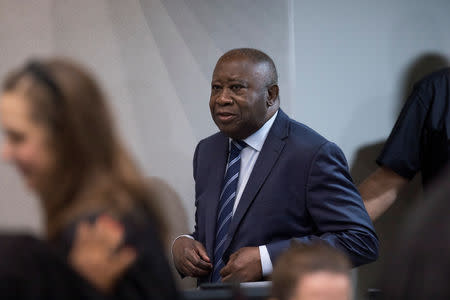 Former Ivory Coast President Laurent Gbagbo appears before the International Criminal Court in The Hague, Netherlands, January 15, 2019. Peter Dejong/Pool via REUTERS