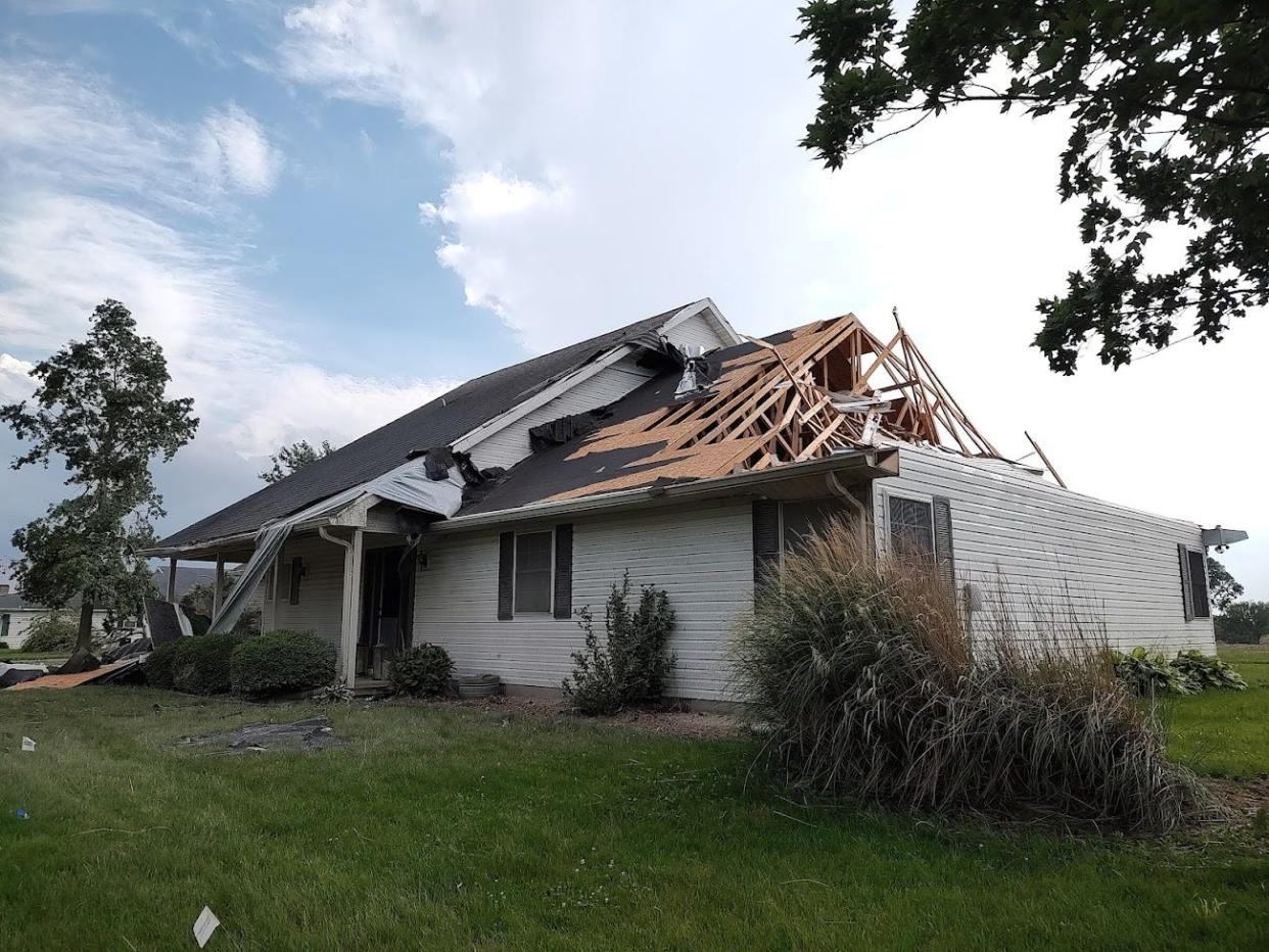 Emergency Management Director Chuck Kemker said about five Rush County homes are significantly damaged following severe weather on June 8, 2022. Photo provided by Chuck Kemker.