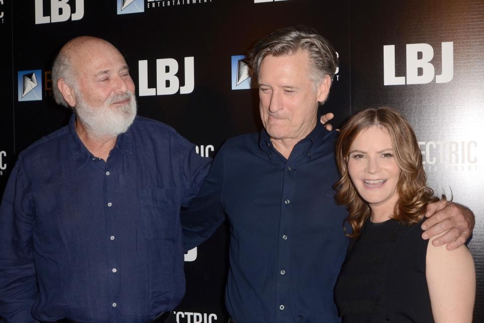 Rob Reiner with <em>LBJ</em> co-stars Bill Pullman and Jennifer Jason Leigh. (Photo: Priscilla Grant/Everett Collection)